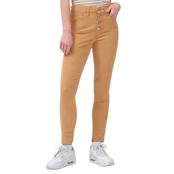 Levi’s 721 High Rise Skinny Corduroy Iced Coffee Brown Button Front Pant Size 32 - Picture 1 of 9